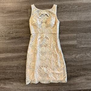 NWT Sue Wong Beaded Sequin Dress Size 0 Art Deco Gatsby Formal‎ Cocktail Gown